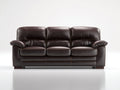 Canapé 3 places - Cuir - 209 x 93 x 91 cm - Marron chocolat - Style classique contemporain