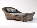 Bain de soleil - Rotin-Tissu - 198 x 88 x 87 cm - Brun foncé-Gris - Organique