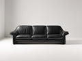 Canapé 3 places - Cuir - 220 x 94 x 87 cm - Noir - Style contemporain épuré