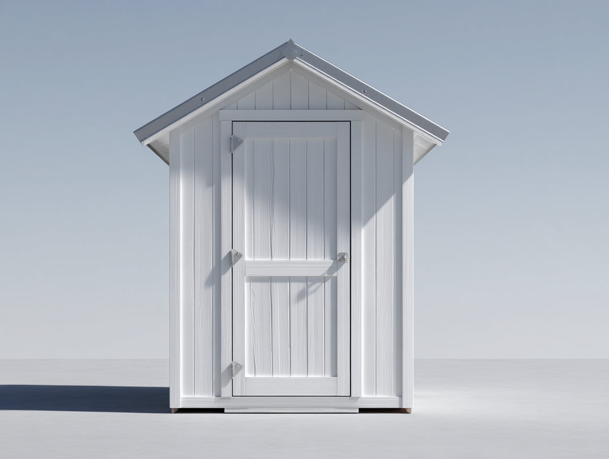 Abri de jardin - Bois - 120 x 90 x 205 cm - Blanc-Gris - Classique
