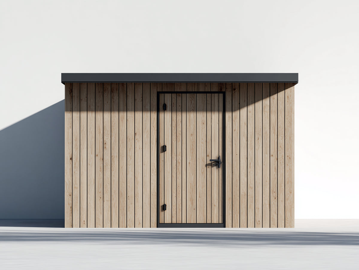 Abri de jardin - Bois - 215 x 115 x 200 cm - Naturel-Anthracite - Contemporain