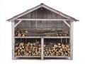 Abri à bûches - Bois - 214x78x188 cm - Gris vieilli - Rustique