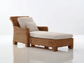Bain de soleil - Rotin-Tissu - 182 x 76 x 88 cm - Miel-Crème - Classique