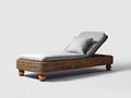 Bain de soleil - Rotin-Tissu - 192 x 76 x 82 cm - Brun naturel-Gris clair - Classique réglable